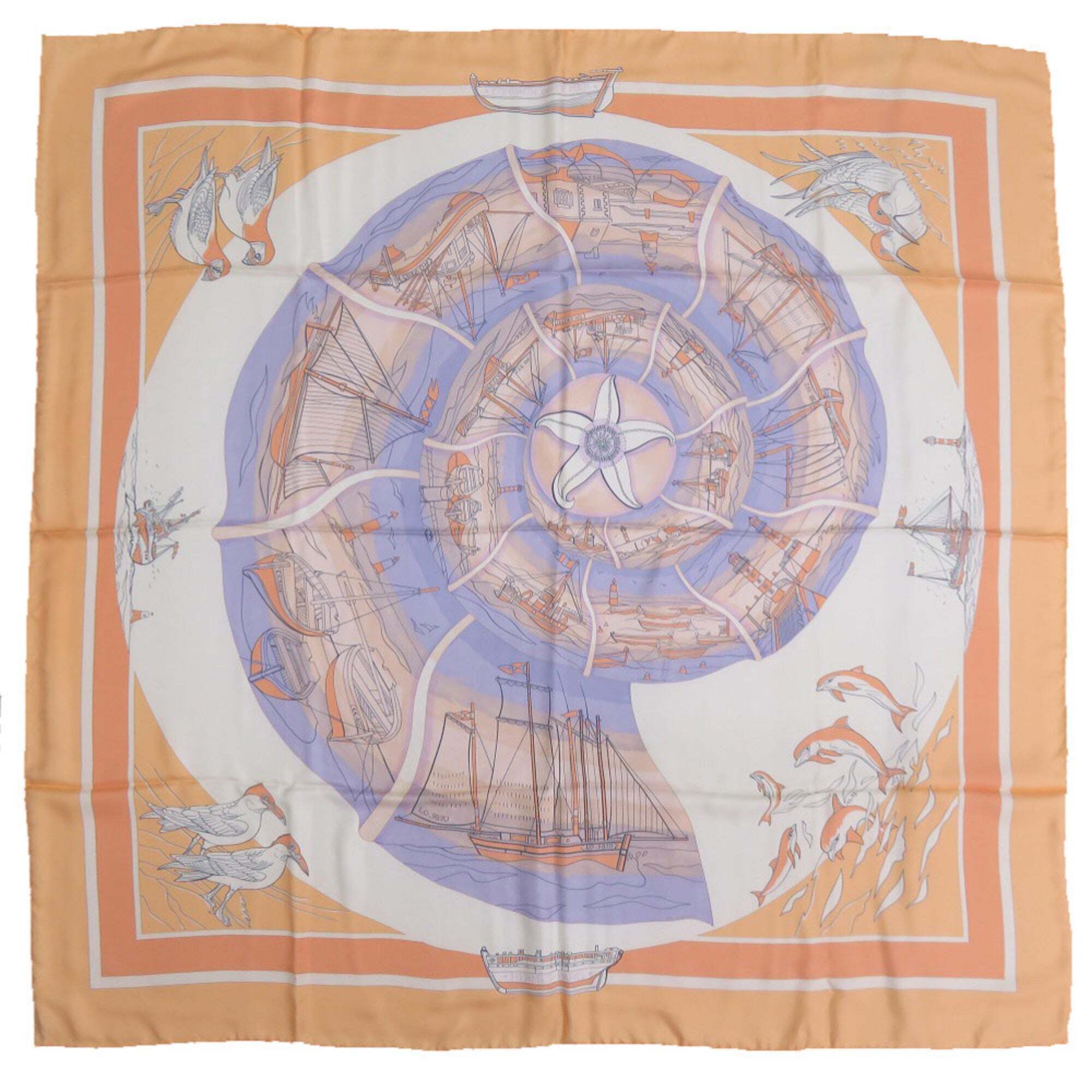 Hermes Authentic Orange Silk Scarf Hermes Authentic Orange Silk Scarf